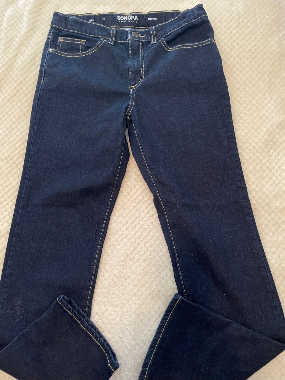 Sonoma Navy Boys Straight-Leg Stretch Jeans SLIM